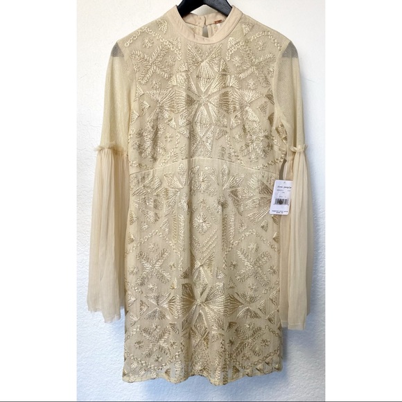 NWT Free People Size 4 Cleo Embroidered Mini Dress - Picture 2 of 4